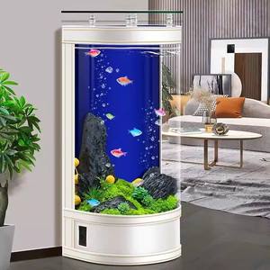 <span class=keywords><strong>ตู้</strong></span>ปลาทรงรีแบบตั้งพื้นสำหรับห้องนั่งเล่น ดีไซน์หรูหราทันสมัย ทำจากกระจกสีแดง พร้อมระบบกรองด้านหลัง เหมาะสำหรับเลี้ยงปลาทอง - Product Image 3