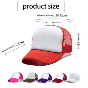 Casquette de camionneur en éponge sublimée en promotion, casquette publicitaire personnalisée imprimée et brodée, casquette de baseball, chapeau d'été avec visière solaire - Product Image 3