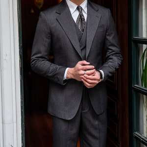 Popular High-quality Handsome Dark Gray Men's <strong>Suit</strong> Three-<strong>piece</strong> Business Leisure Joker Banquet Solid Color Luxury Slim Men's <strong>Suit</strong> - Product Image 1