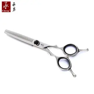 Forbici Professionali per <span class=keywords><strong>Parrucchieri</strong></span> D-630BK Nere, in Acciaio VG10, per Taglio e Sfoltimento Capelli, CNC CHENG YONGHE - Product Image 2