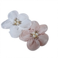 Applique en tissu en forme de fleur, ornée de perles et de strass, taille personnalisable, pour toutes les saisons, idéale pour les accessoires vestimentaires