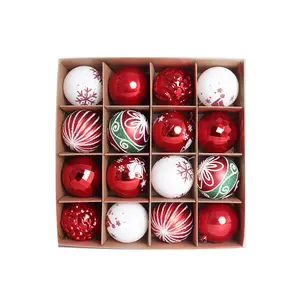 Nueva decoración navideña galvanoplastia PS forma especial de plástico pintado 6CM juego de bolas de Navidad adornos colgantes para árboles de Navidad
