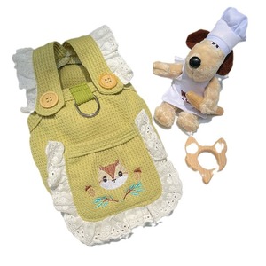 Chaleco para mascotas de primavera/verano, verde, transpirable, estilo gofre, lindo atuendo para perros y gatos pequeños - Product Image 4