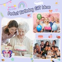 Cadeau de 60e anniversaire pour femme WEYON - Mini papillon en crochet en peluche avec ailes roses/violettes, message positif, décoration pour femme de 60 ans