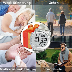 Reloj Parlante Atómico con Números Grandes para Personas Ciegas o Ancianas, de EE. UU., Reino Unido, Alemania, Francia y Japón - Product Image 5