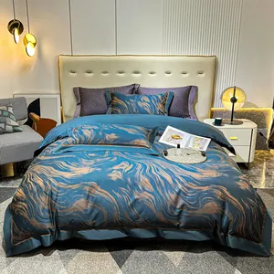 Wholesale 4 PCS Jacquard Luxury Bedding Set Factory Price Duvet Cover Pillowcase Bed Sheet For Home Use