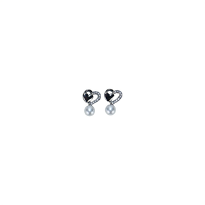 Pendientes de Moda con Perlas en Forma de Corazón, Acero Inoxidable 316L con Baño de Oro PVD - Product Image 2