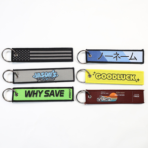Tùy Chỉnh Dệt Vá Keychain Khuyến Mại Quà Tặng Vòng Chìa Khóa Bán Buôn Thêu Móc Khóa Tùy Chỉnh Máy Bay Phản Lực Tag Keychain - Product Image 3