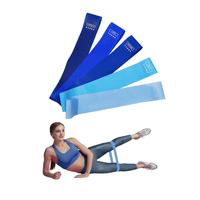 Kit de 5 Mini Bandas Elásticas de Resistencia para Ejercicio, Gimnasio y Terapia Física, Color Azul