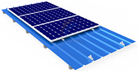 Support de panneau solaire pour toit en métal ondulé trapézoïdal, support de montage solaire, pince de fixation avec rail en U solaire/pince d'extrémité/pince intermédiaire