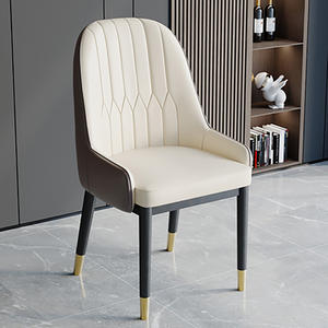 Chaises de salle à manger modernes et simples, rembourrées, style nordique, en cuir PU, pour la maison et les restaurants - Product Image 2