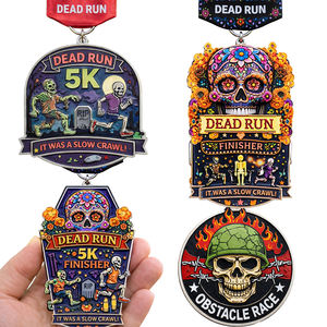 Medalla de Maratón Personalizada al por Mayor, de Esmalte Suave o Duro, con Cordón - Product Image 1