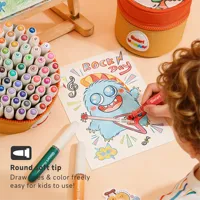 Ensemble de marqueurs acryliques pour enfants Languo, 36 couleurs, avec sac en tissu, pointes souples, matériau ABS