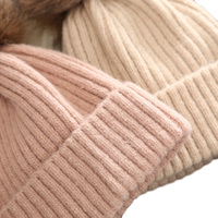 Bonnet Enfant Hiver Accessoires Tricot Pompon Bébé Bonnet Fourrure Fille Garçon