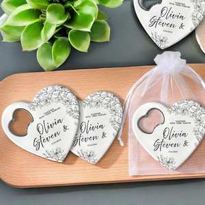 Apribottiglie Personalizzato a Forma <span class=keywords><strong>di</strong></span> Cuore con Magnete, <span class=keywords><strong>Regalo</strong></span> Originale per Matrimoni, Compleanni e Feste, Souvenir in Plastica - Product Image 3