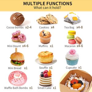 Boîtes à biscuits avec fenêtre, 4x4x2,5 pouces, boîtes de boulangerie brunes, contenants à pâtisserie pour petits biscuits, friandises et desserts - Product Image 4