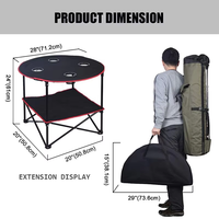 Table de camping pliante moderne en fer pour barbecue et pique-nique Sporter Club JD-1015B, avec porte-bouteilles, portable et légère
