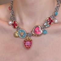 Collar de capas estilo sirena en oferta, con dijes vintage de conchas marinas y estrellas esmaltadas, joyería bohemia costera impermeable para mujer