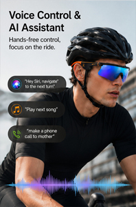 Gafas de Ciclismo Inteligentes V20 con Audio, Campo de Sonido Abierto, Llamadas HD, Control por Voz, Ligeras, ABS+PC, Unisex, Visera Antivaho - Product Image 2