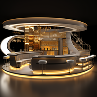 Lampu Led melengkung Modern kustom desain konter Bar klub malam toko kopi Hotel