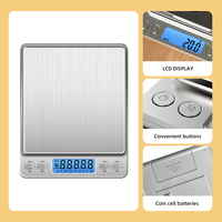 Balance de cuisine intelligente avec calculateur nutritionnel, numérique, 3 kg, 0,1 g, acier inoxydable, ABS, balance de pesage alimentaire, écran LCD