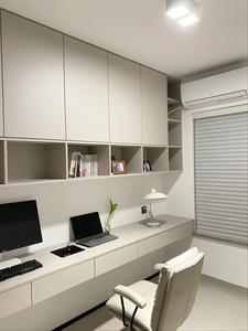 Bureau d'ordinateur combiné sur mesure avec étagère et plateau de clavier coulissant pour bureau à domicile, petit bureau d'étude, chambre à coucher, poste de travail - Product Image 2