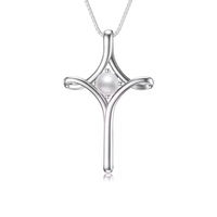 Collier en argent sterling 925 avec croix et pierre de naissance, bijoux religieux raffinés, cadeau pour femme