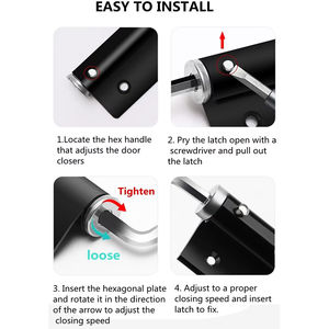 Cierrapuertas Automático de Acero Inoxidable con Resorte Interno Ajustable para Montaje en Pared, Venta al Por Mayor - Product Image 4