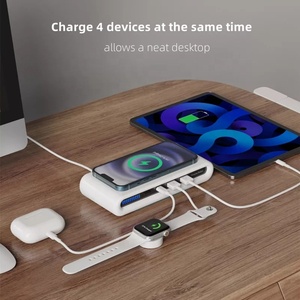 <span class=keywords><strong>2025</strong></span> Hot Bán 4-in-1 LED ánh sáng hiển thị máy tính để bàn Trạm Sạc 15 Wát nhanh chóng sạc không dây <span class=keywords><strong>USB</strong></span> <span class=keywords><strong>Hub</strong></span> điện sạc điện - Product Image 3