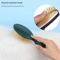 Peigne pour animaux de compagnie en caoutchouc et acier inoxydable, écologique, confortable, durable, multifonctionnel, pour le toilettage des chiens et des chats, fournitures pour animaux de compagnie d'intérieur