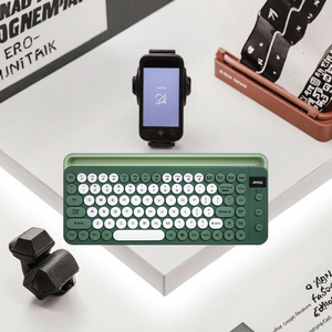 Keyboard kantor nirkabel BT 2.4G, desain membran antarmuka USB Mini dengan pegangan untuk Laptop Desktop gaya kantor - Product Image 3