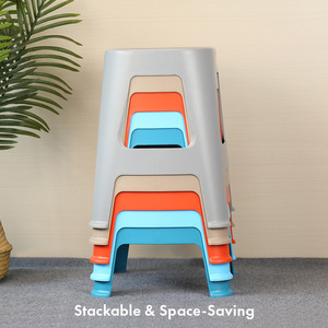 Pearl River Plastic <b>Stool</b> Stackable Modern Design Gray Blue Red Living Room Chair Home Furniture - Product Image 4