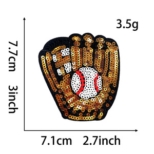 Patch brodé personnalisé de football, design haute densité, logo découpé au laser, paillettes, à thermocoller sur vêtements - Product Image 3