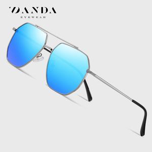 Danda Sunglasses JS8537 Metal <b>Frame</b> Blue Mirror Lens UV400 Protection Unisex - Product Image 1