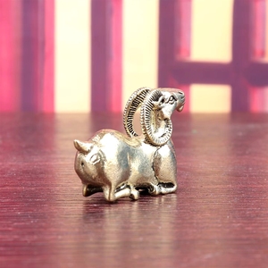 1 pieza de cobre macizo con diseño de Cabra del Zodíaco, mascota de té, decoración para el hogar, artesanía de latón para escritorio, adornos - Product Image 2