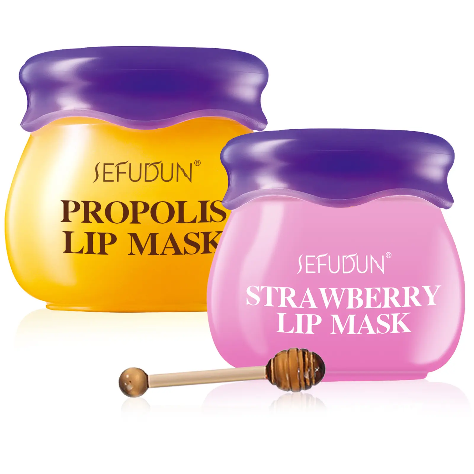 Private Label SEFUDUN Vegan Propoli Lip Mask Strawberry Flavor Fading Fine Lines Anti Chapped Lip Balm Lip Whitening Balm