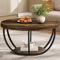 Table basse pliable en bois à 2 niveaux, personnalisable, de haute qualité, avec étagères de rangement, structure métallique, moderne et polyvalente, facile à assembler (OEM)