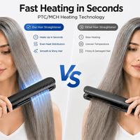 Lisseur de cheveux professionnel léger à chauffe rapide en 15 secondes, plaques flottantes 3D en aluminium, revêtement céramique PTC, écran LCD