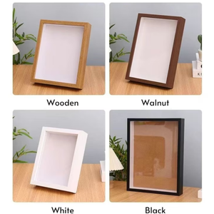 Marcos de Fotos de Madera Blanca Personalizados, Nuevos y Modernos, Cajas de Sombra Artísticas Profundas con Animales, Flores y Vidrio, Decoraciones para el Hogar - Product Image 2