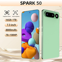 Smartphone Android 16 Spark 50, 16+1 To de stockage, batterie 8800 mAh, déverrouillage facial, idéal pour le gaming, les selfies, les voyages d'affaires et les activités quotidiennes