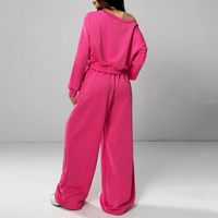 Ensemble de survêtement sport décontracté 2 pièces pour femme, coupe oversize, personnalisable, en coton 100% écologique, idéal pour le quotidien, tailles plus.