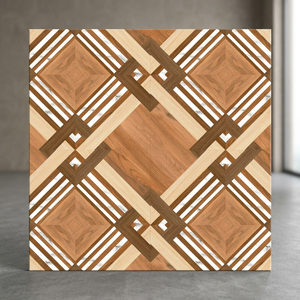 400x400mm Digital Printed Glazed Glossy Porcelain <b>Floor</b> Tiles Wood Marble Design Acid-Resistant Non-Slip for Outdoor Home Use - Product Image 1