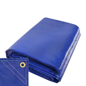 Bâche en PVC ignifuge renforcée avec œillets - Haute densité, certifiée sécurité, convient à l'utilisation sur les chantiers de construction et aux couvertures de camions - Product Image 1