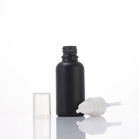 Flacon d'huile essentielle opaque noir mat de 30 ml avec protection UV, impression sérigraphique, logo personnalisé pour sérum de soin de la peau