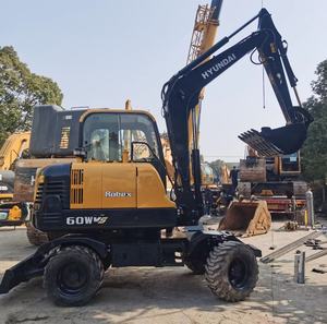 Excavadoras de ruedas usadas Hyundai con certificado CE con cubo Original de Corea del Sur hecho 6 toneladas Hyundai 60W-VS maquinaria de China - Product Image 1