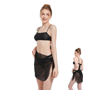 En stock, maillot de bain une pièce sexy pour femme, couleur tan noir, épaules dénudées, jupe de plage écologique, adieu l'été - Product Image 1