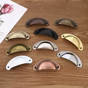Poignées de porte d'armoire modernes en alliage de zinc quatre couleurs, poignées de meubles en or brossé pour cuisine, installation facile, vente en gros - Product Image 2
