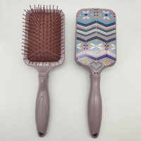 Nouvelles conceptions imprimées, grande brosse à cheveux carrée à coussin d'air pour massage du cuir chevelu et démêlage, pour femmes, usage domestique