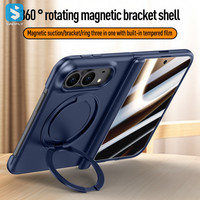 Étui de téléphone de luxe pour iPhone Duo, avec protection anti-rayures, effet cuir, protection de la vie privée, support magnétique rotatif