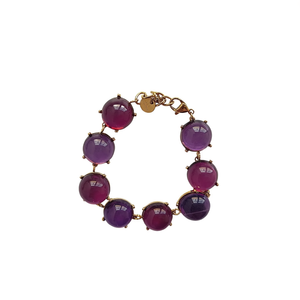 Stainless Steel Purple Beaded <b>Bracelet</b> PVD Gold Plated Resistant Sustainable Fashion Jewelry - Product Image 2
